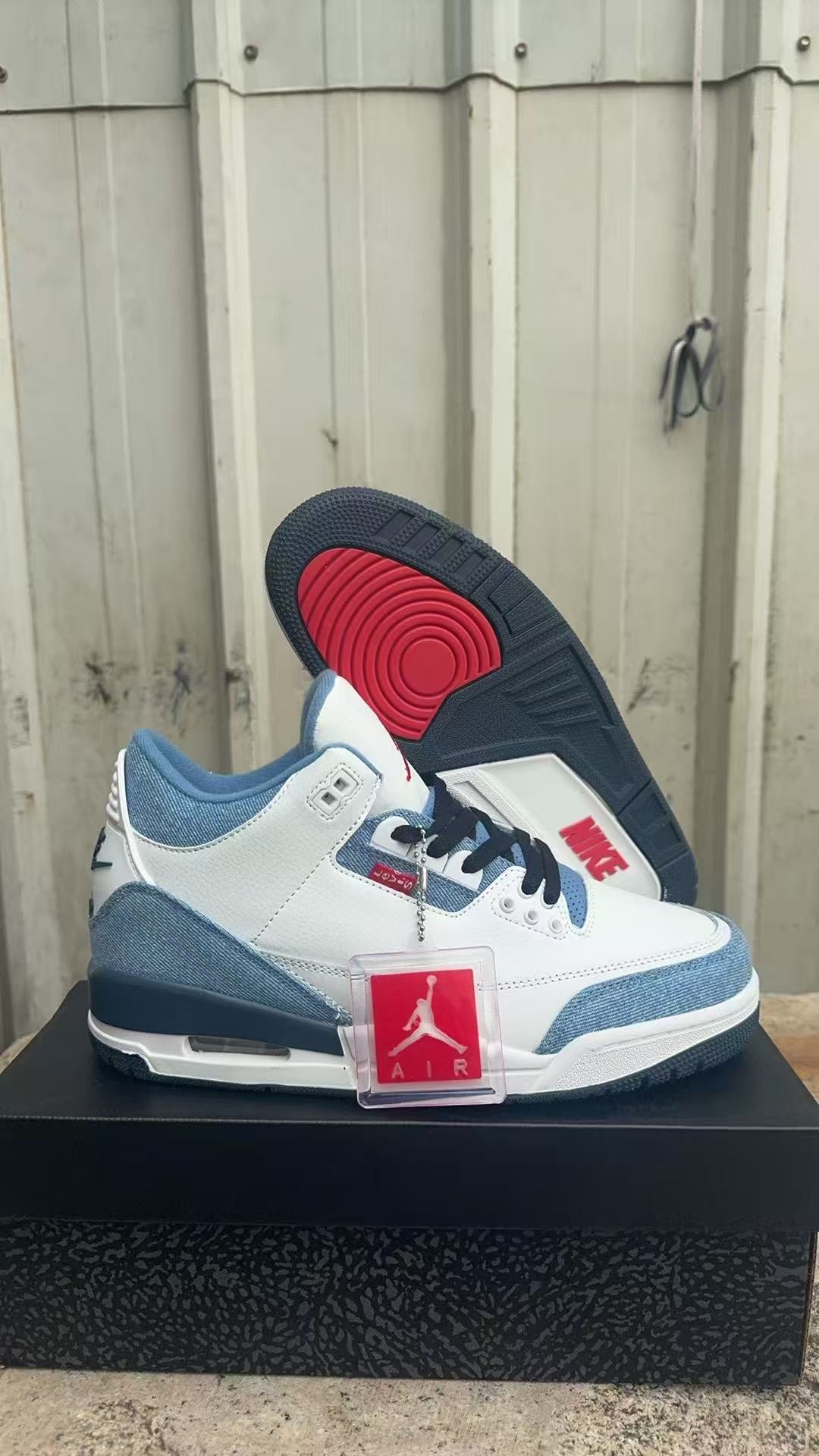 Mid Top Sneakers, White Blue Colorway, Lace Up Design, Casual Gift for Sneaker Fans