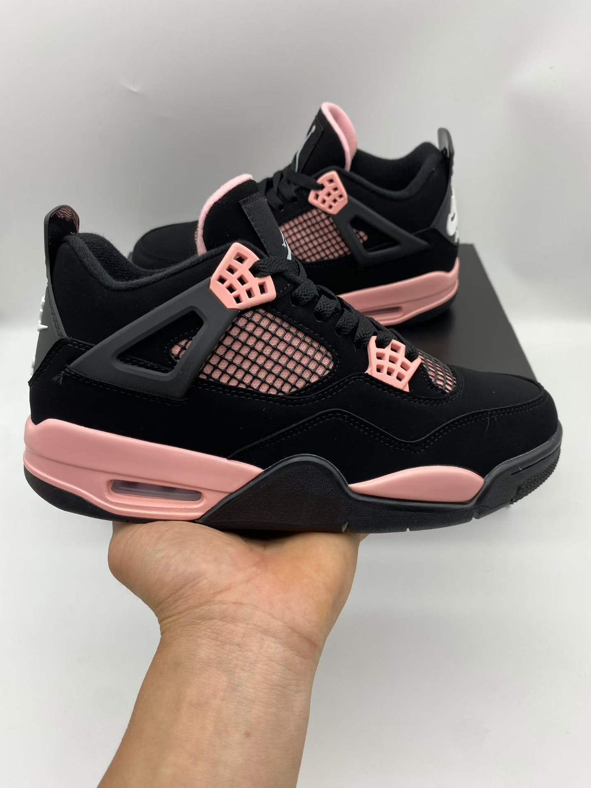 Mid Top Sneakers, Black Red Pink Colorway, Lace Up Design, Casual Gift for Sneaker Fans