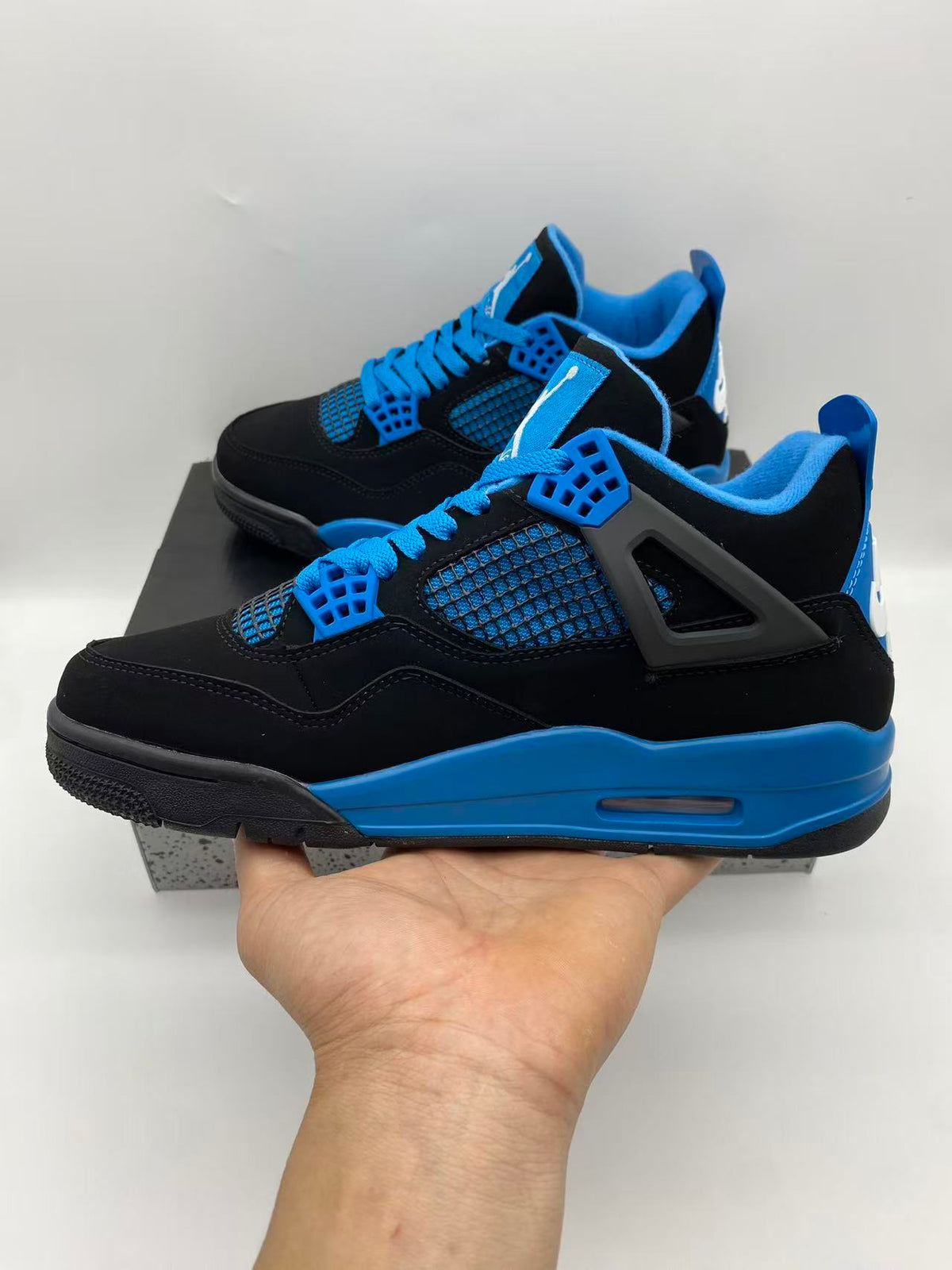 Mid Top Sneakers, Blue Colorway, Lace Up Design, Casual Gift for Sneaker Fans