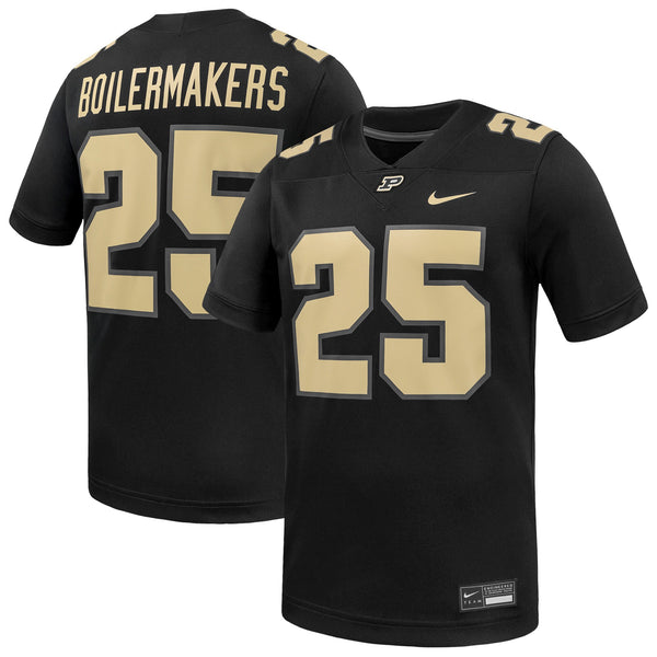 #25 Black Purdue Boilermakers Alternate Game Football Jersey
