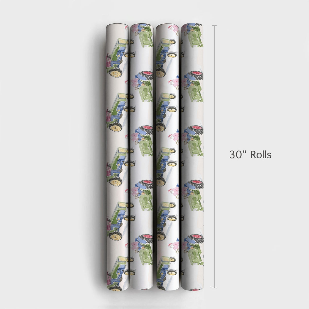 Santa Farm Tractor Gift Wrap, Christmas Tractor Wrapping Paper, Rustic Country Wrapping Paper, Farmhouse Holiday Gift Wrap Ro