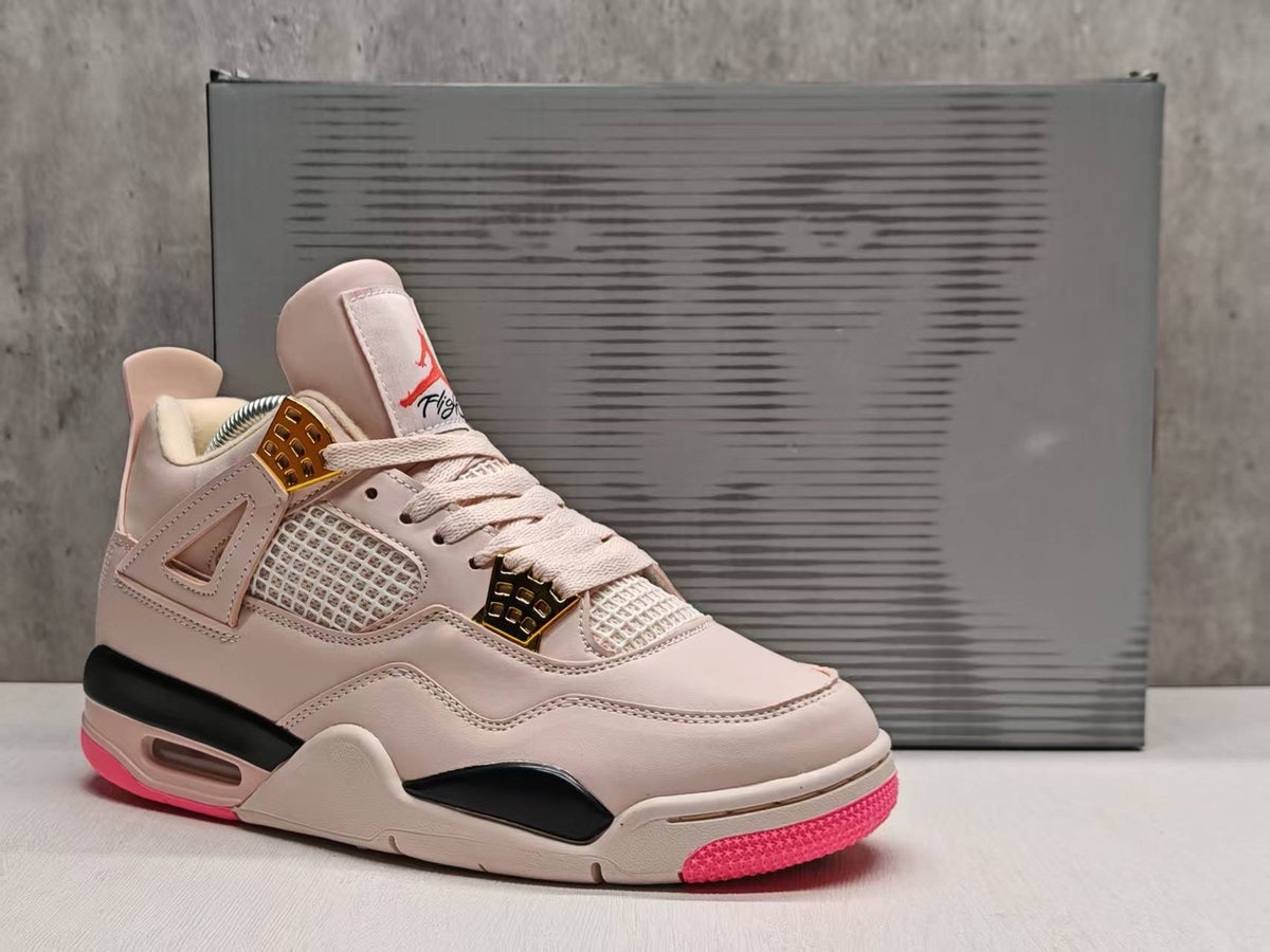 Mid Top Sneakers, Beige Pink Colorway, Lace Up Design, Casual Gift for Sneaker Fans