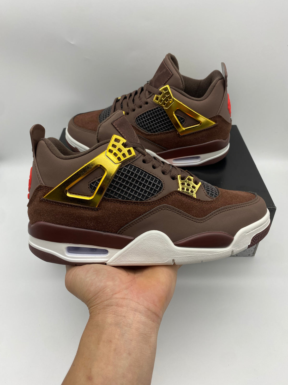 Mid Top Sneakers, Brown Yellow Colorway, Lace Up Design, Casual Gift for Sneaker Fans