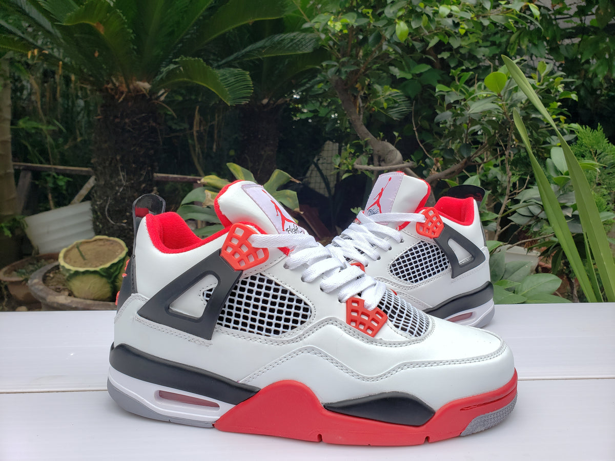 Sneakers, White Black Red Colorway, Lace Up Design, Casual Gift for Sneaker Fans
