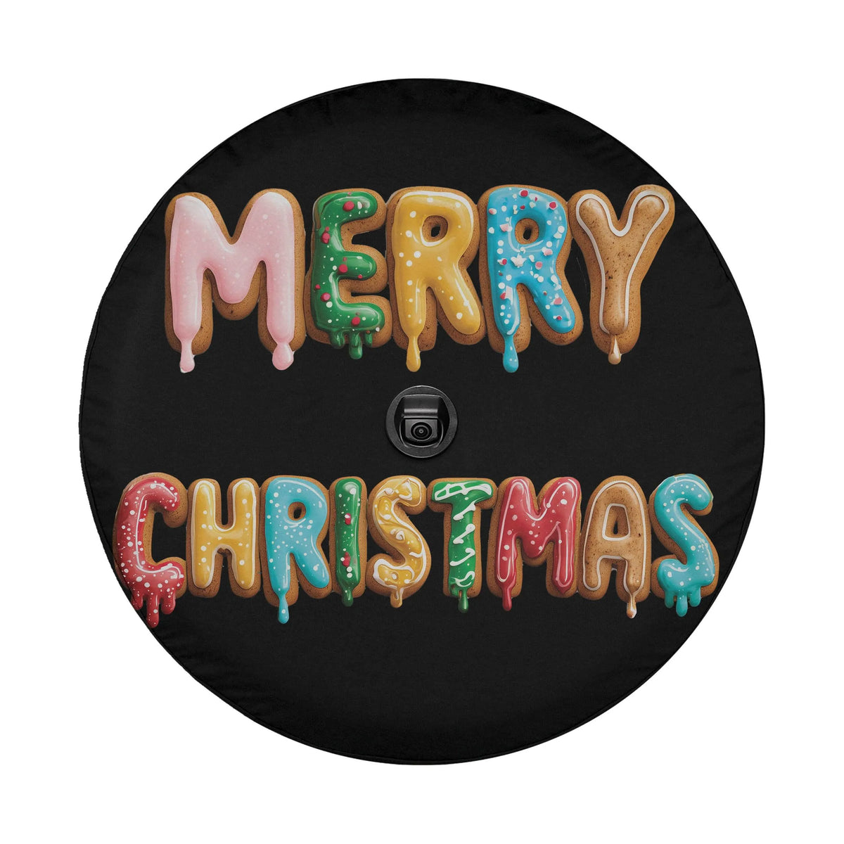 Frosted Cookie Spare Tire Cover, Christmas Gingerbread Tire Cover, Holiday Winter Tire Cover, Jeep Bronco SUV Camper Truck Ac