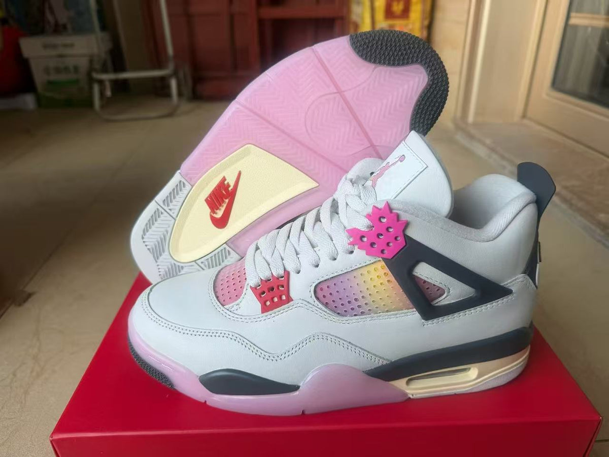 Mid Top Sneakers, White Pink Colorway, Lace Up Design, Casual Gift for Sneaker Fans