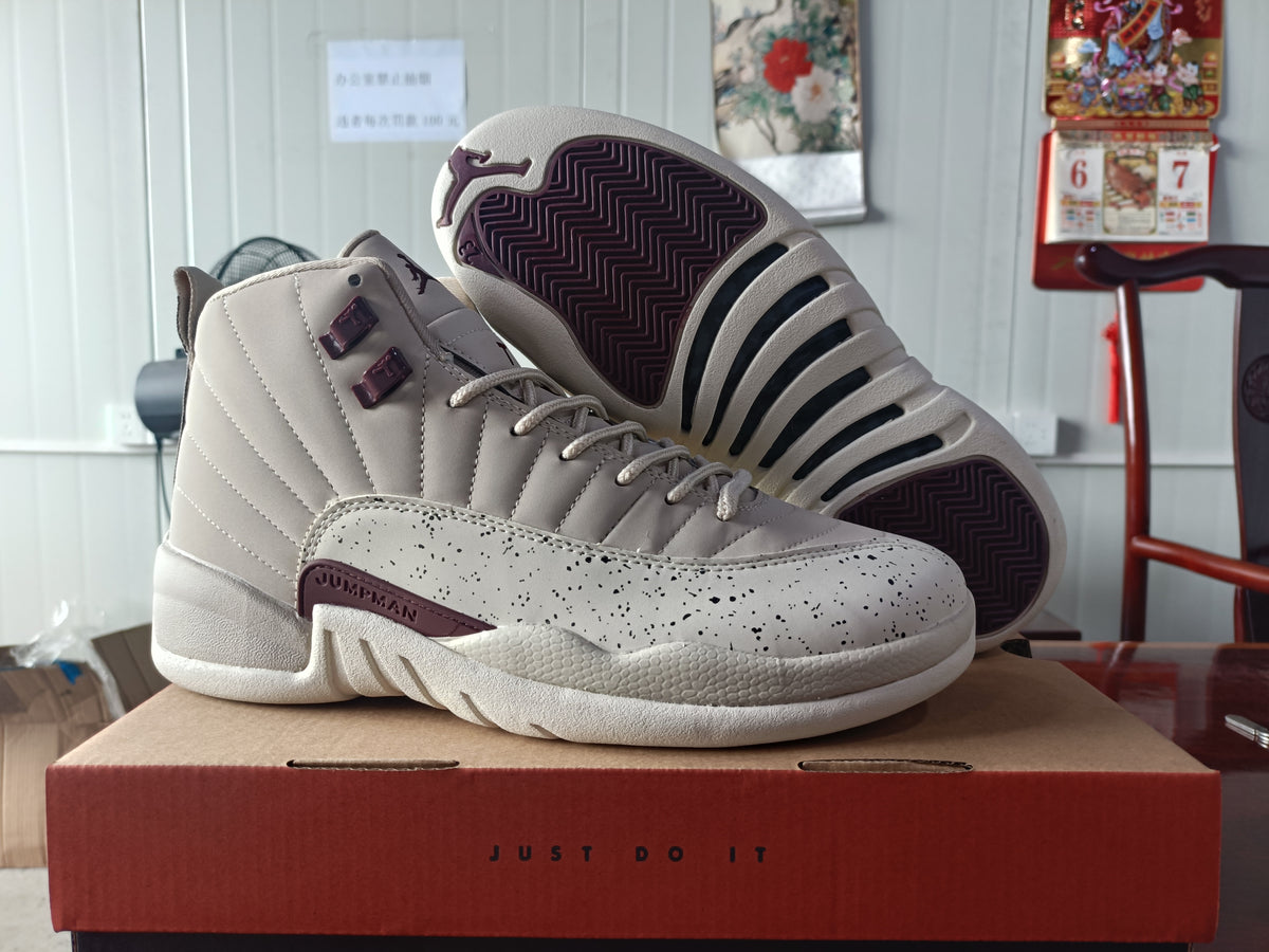 High Top Sneakers, Gray Burgundy Colorway, Lace Up Design, Casual Gift for Sneaker Fans