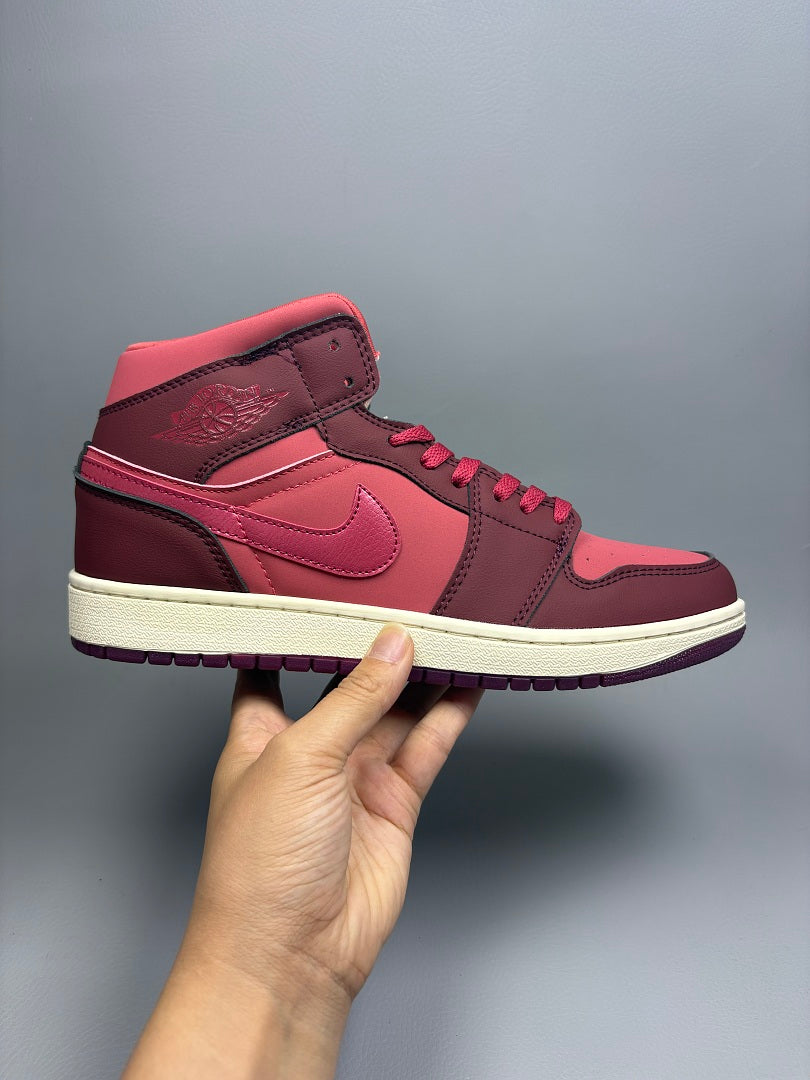 High Top Sneakers, Red Colorway, Lace Up Design, Casual Gift for Sneaker Fans