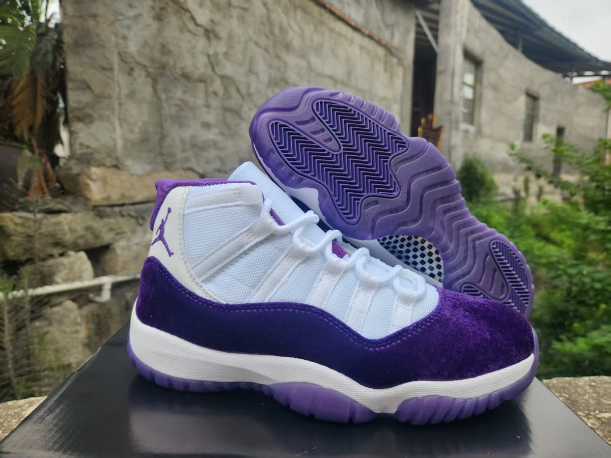 High Top Sneakers, White Purple Colorway, Lace Up Design, Casual Gift for Sneaker Fans