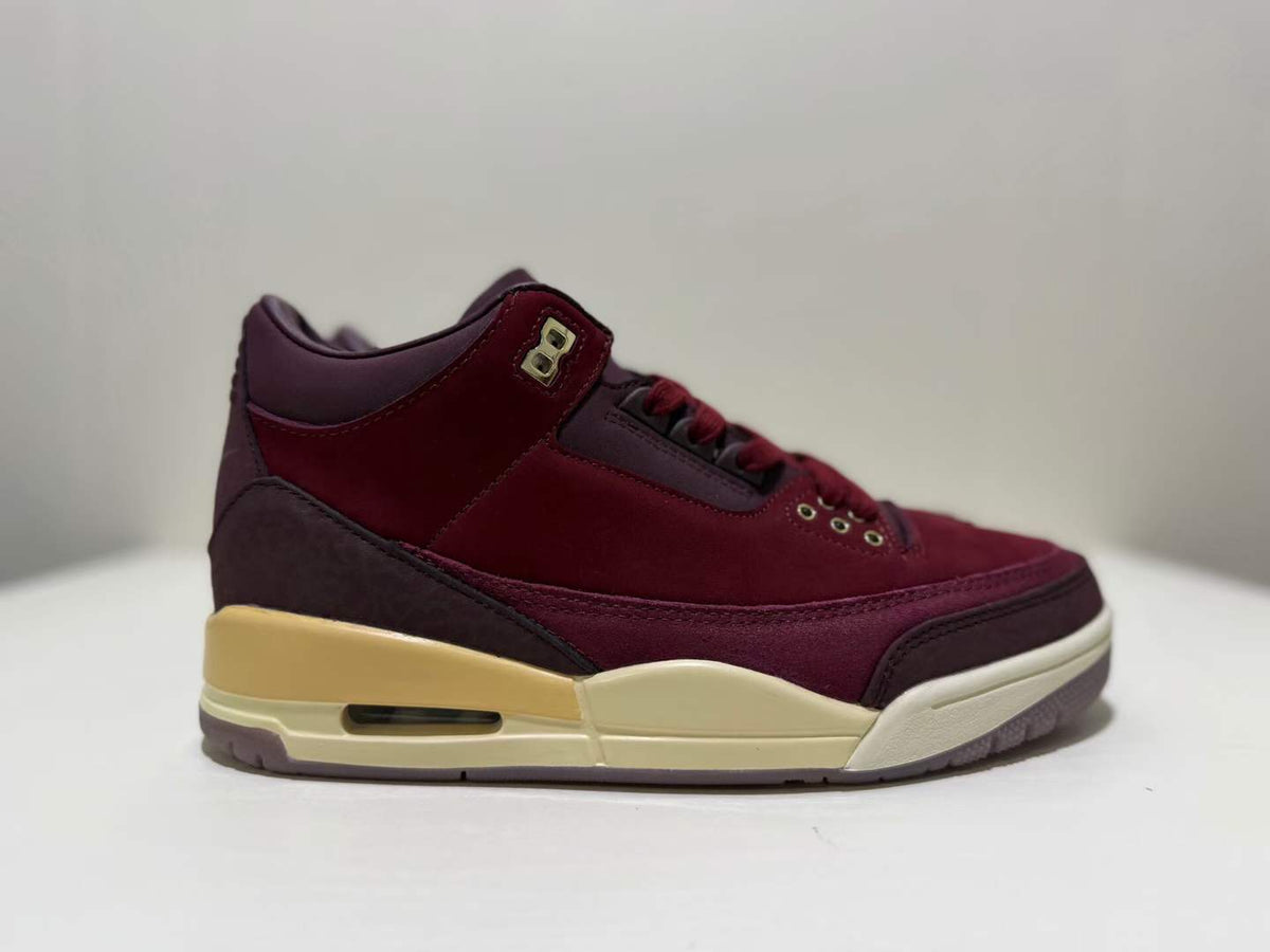 Mid Top Sneakers, Burgundy Beige Colorway, Lace Up Design, Casual Gift for Sneaker Fans