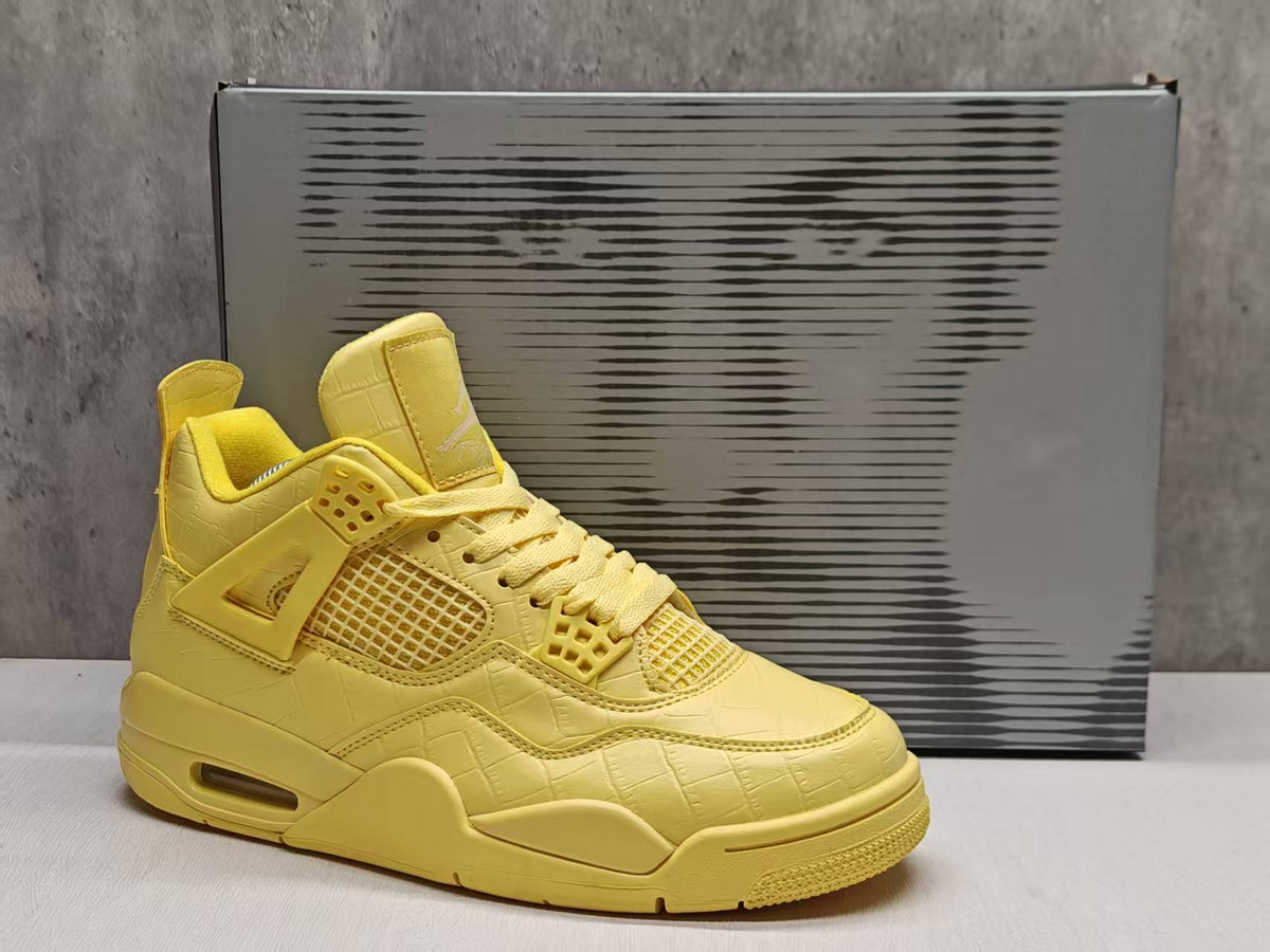 Mid Top Sneakers, Yellow Colorway, Lace Up Design, Casual Gift for Sneaker Fans