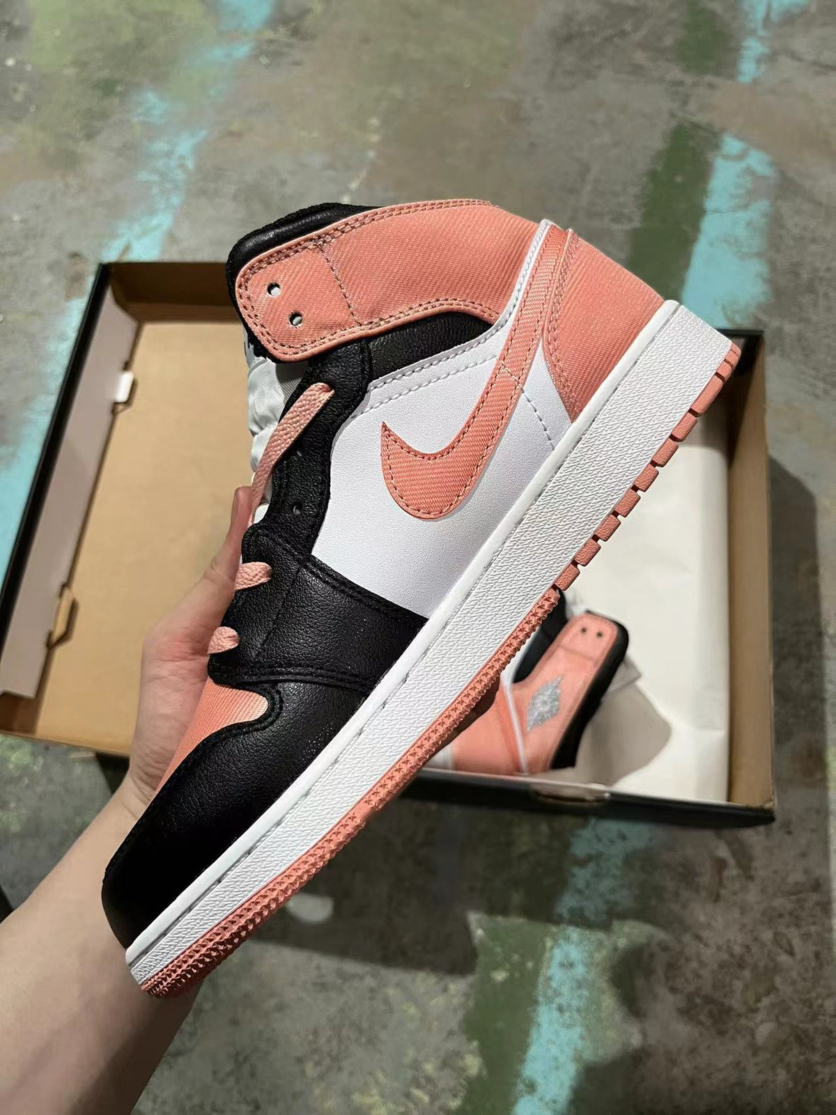 Mid Top Sneakers, White Black Pink Colorway, Lace Up Design, Casual Gift for Sneaker Fans