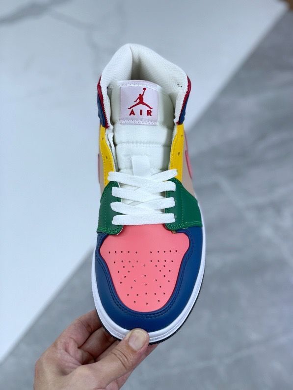 Mid Top Sneakers, Multicolor Colorway, Lace Up Design, Casual Gift for Sneaker Fans