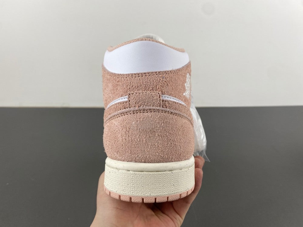 Mid Top Sneakers, White Pink Colorway, Lace Up Design, Casual Gift for Sneaker Fans