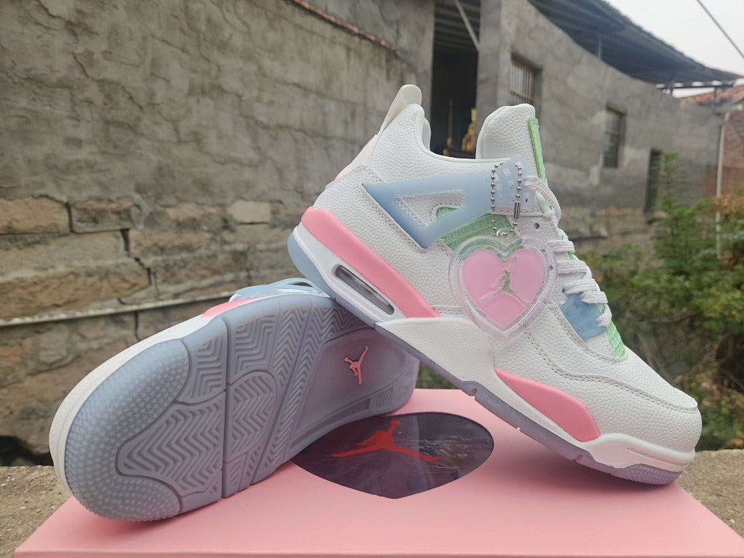 Mid Top Sneakers, Pink Colorway, Valentine Design, Lace Up Design, Casual Gift for Sneaker Fans