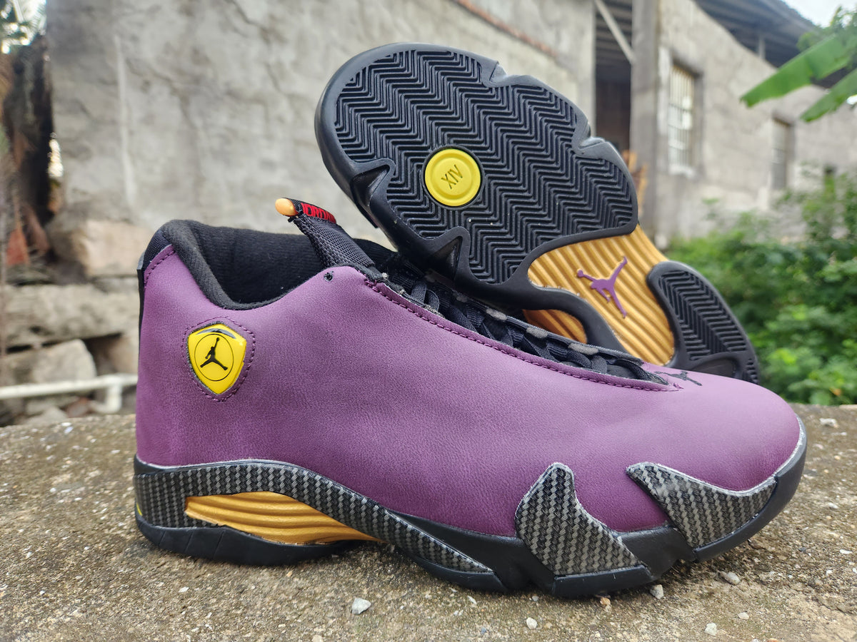 Mid Top Sneakers, Black Yellow Purple Colorway, Lace Up Design, Casual Gift for Sneaker Fans