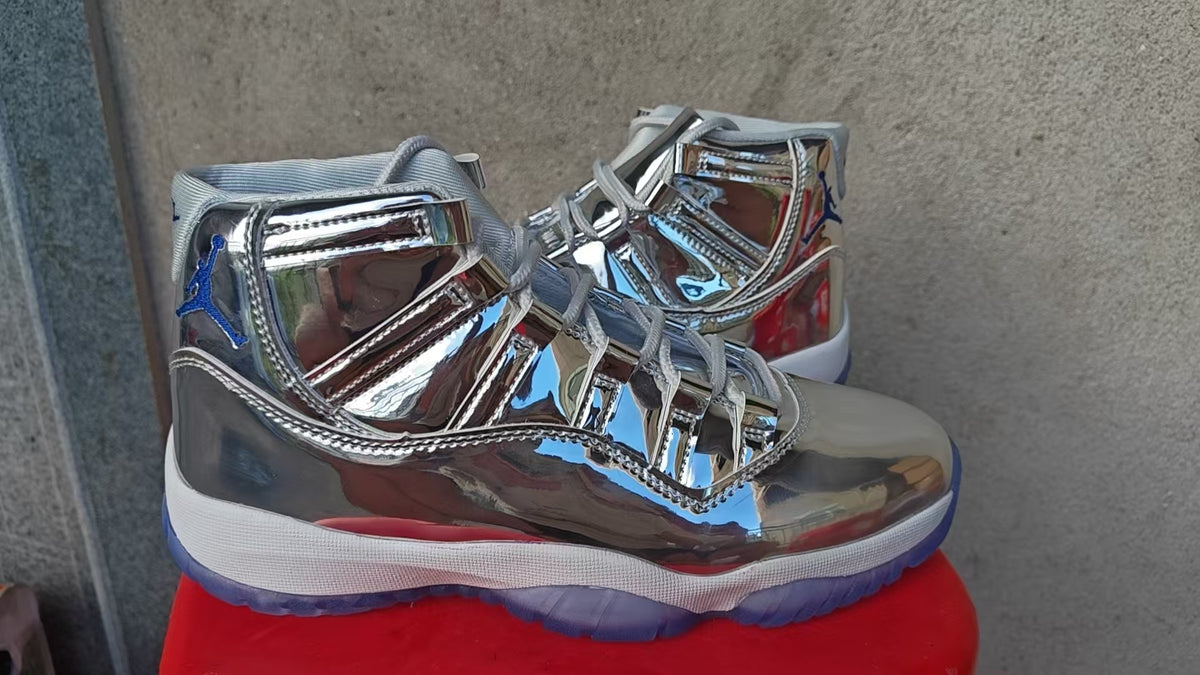 High Top Sneakers, Silver Red Colorway, Lace Up Design, Casual Gift for Sneaker Fans