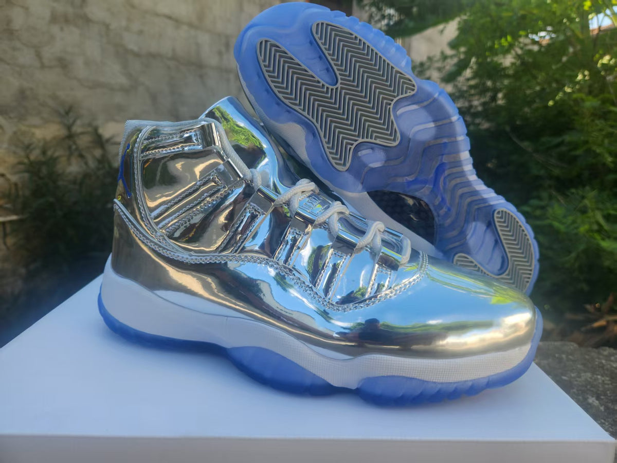 High Top Sneakers, Silver Colorway, Lace Up Design, Casual Gift for Sneaker Fans