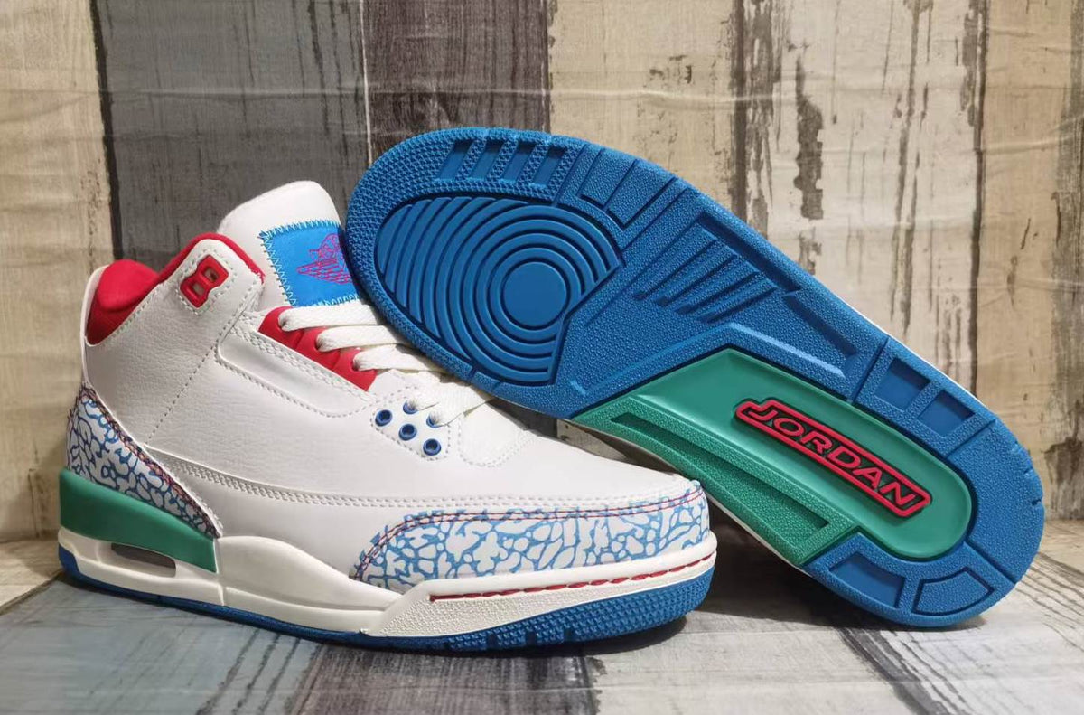 Low Top Sneakers, Off White Blue Red Colorway, Lace Up Design, Casual Gift for Sneaker Fans
