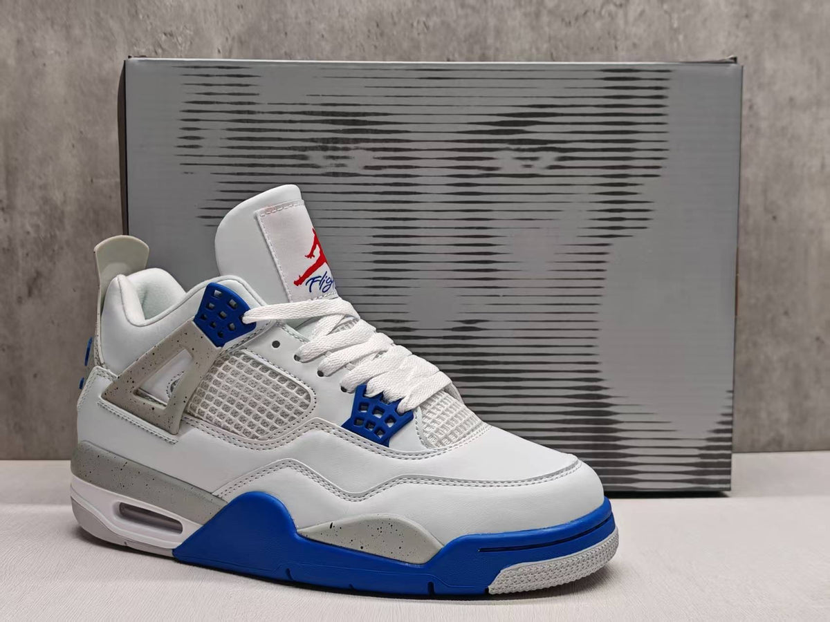 High Top Sneakers, White Blue Gray Colorway, Lace Up Design, Casual Gift for Sneaker Fans