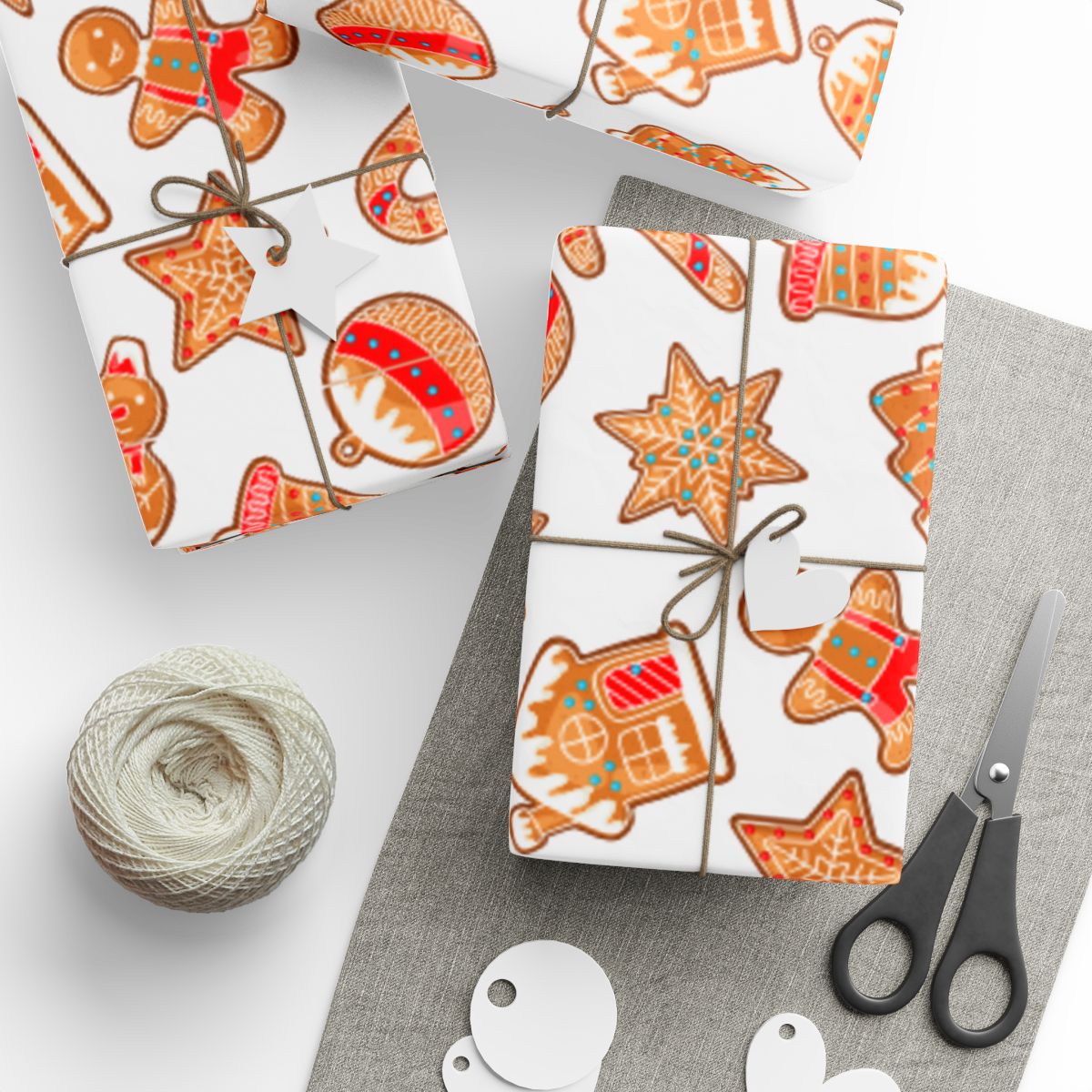 Holiday Cookie Gift Wrap, Gingerbread Man Wrapping Paper, Adorable Christmas Wrapping Paper, Festive Holiday Gift Wrap, Xmas 
