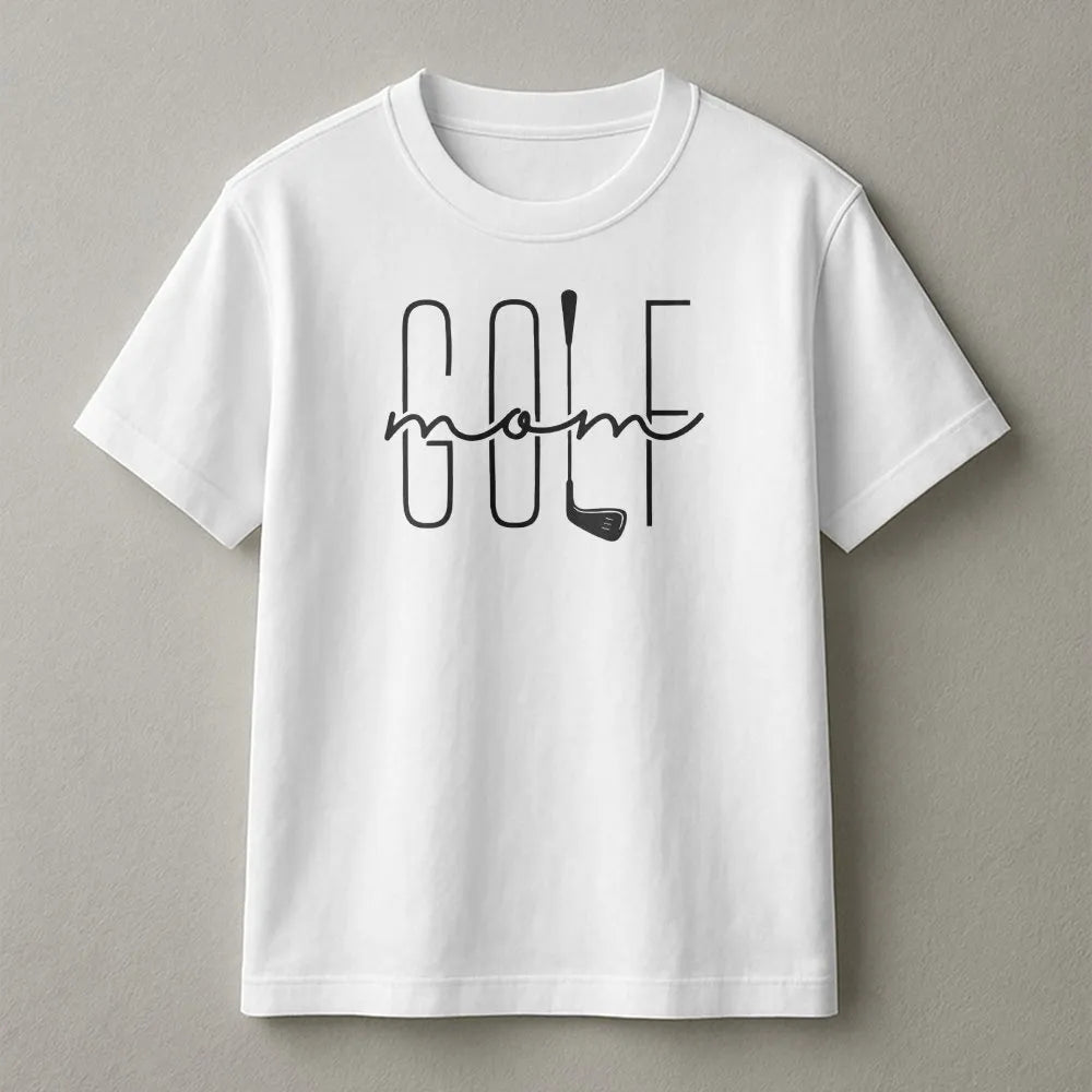 Golf Mom T-Shirt | Minimalist Script Graphic Print | 100% Soft Cotton | Sporty Birthday Gift for Her