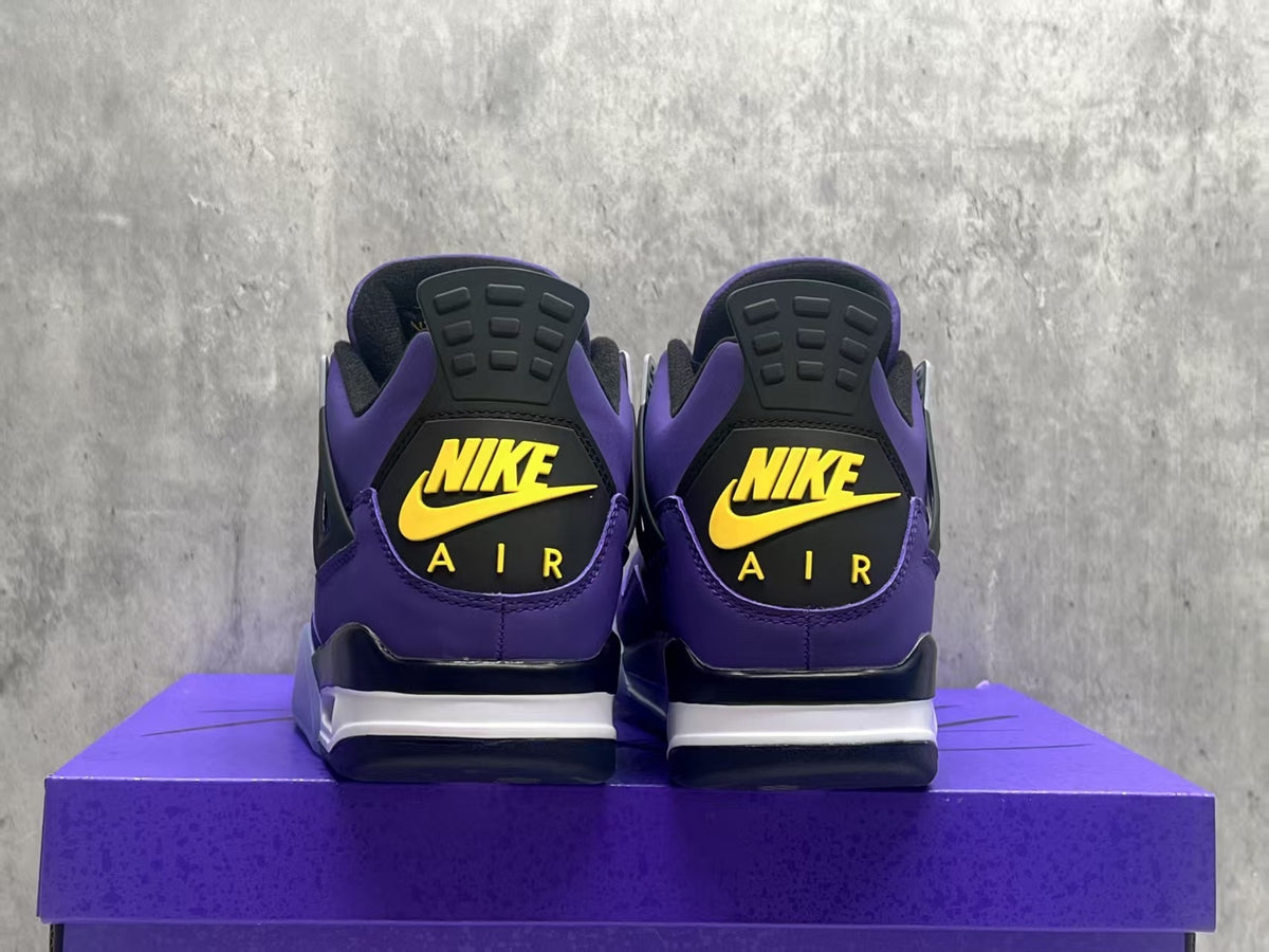 Mid Top Sneakers, Purple Gold Colorway, Lace Up Design, Casual Gift for Sneaker Fans