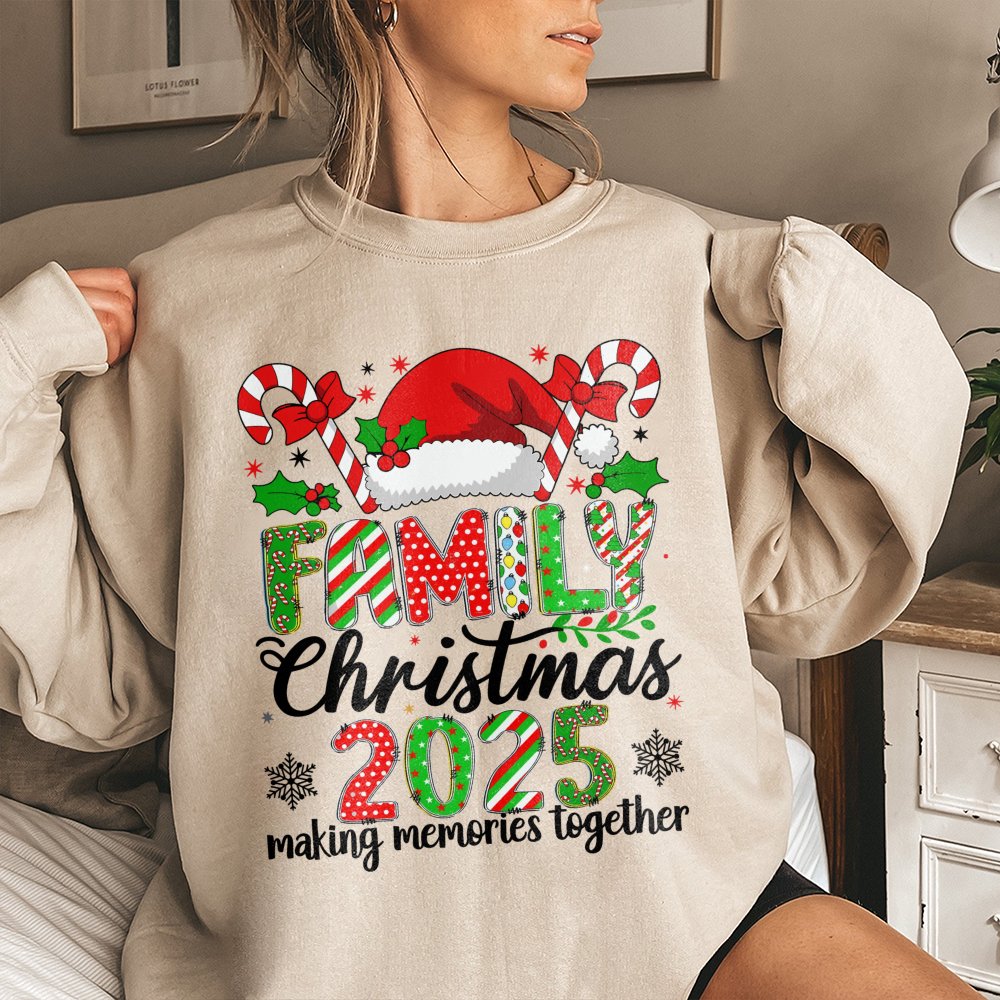Making Memories Together Crewneck, Family Christmas 2025 Sweatshirt, Matching Xmas Holiday Sweater, Comfy Winter Family Party