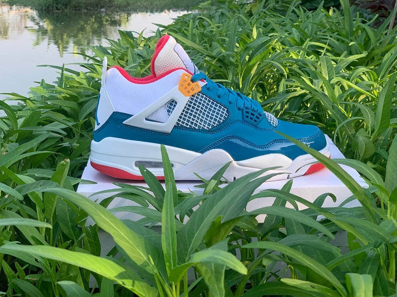 Sneakers, White Teal Red Colorway, Lace Up Design, Casual Gift for Sneaker Fans