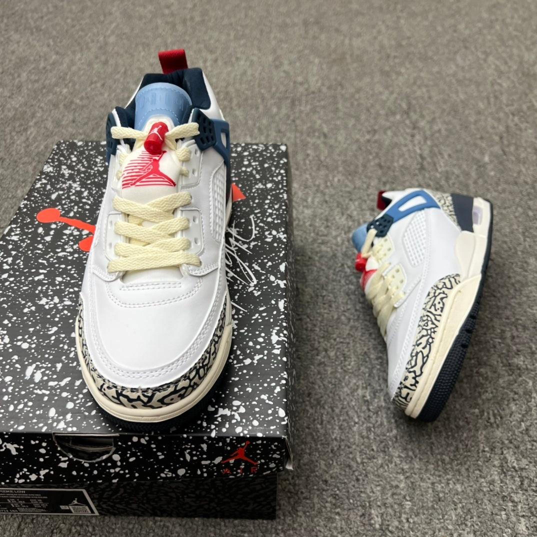 Low Top Basketball Shoes, Blue White Red Colorway, Lace Up Design, Casual Gift for Shoe Lovers