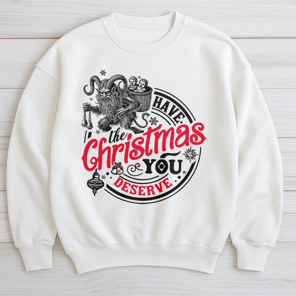 Humorous Krampusnacht Sweatshirt, Krampus Christmas Sweatshirt, Sarcastic Krampus Holiday Crewneck, Goth Christmas Pullover, 