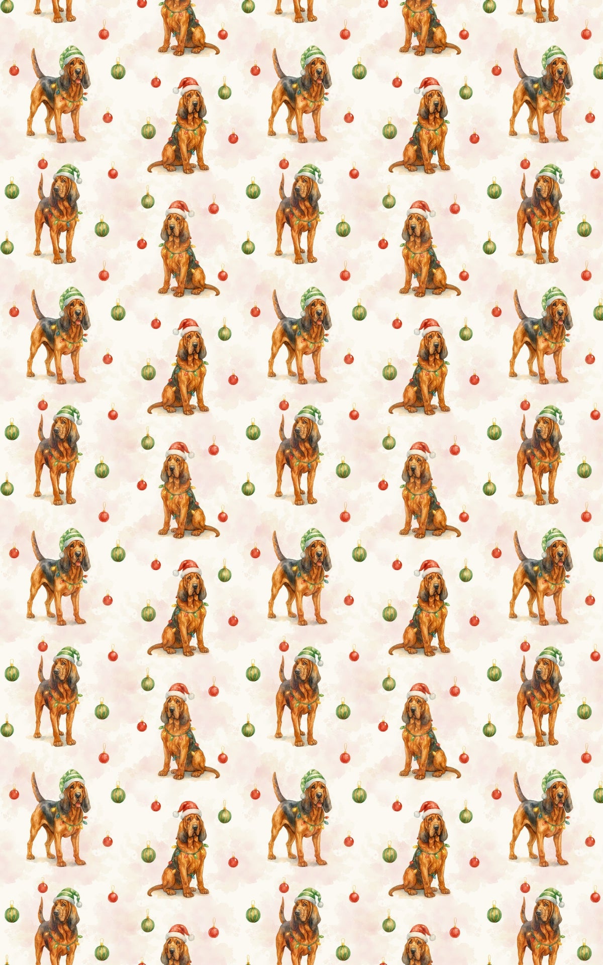 Twinkle Lights Hound Gift Wrap, Bloodhound Christmas Wrapping Paper, Festive Bloodhound Wrapping Paper, Dog Lover Holiday Gif