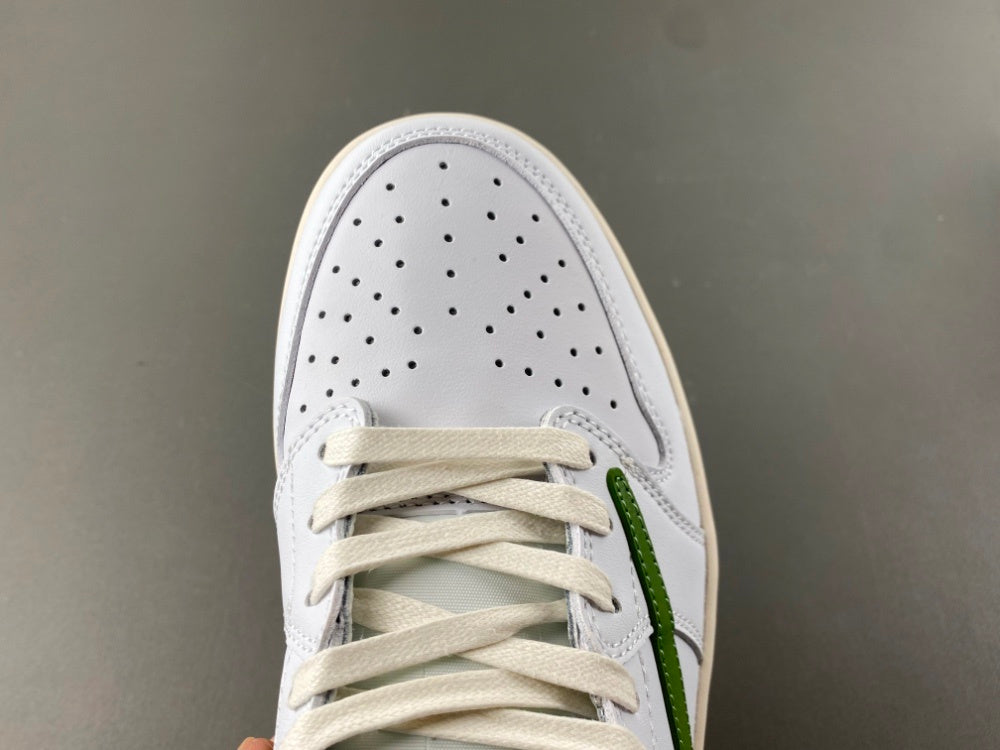 Low Top Sneakers, White Green Colorway, Reverse Hook Design, Lace Up Design, Casual Gift for Sneaker Fans