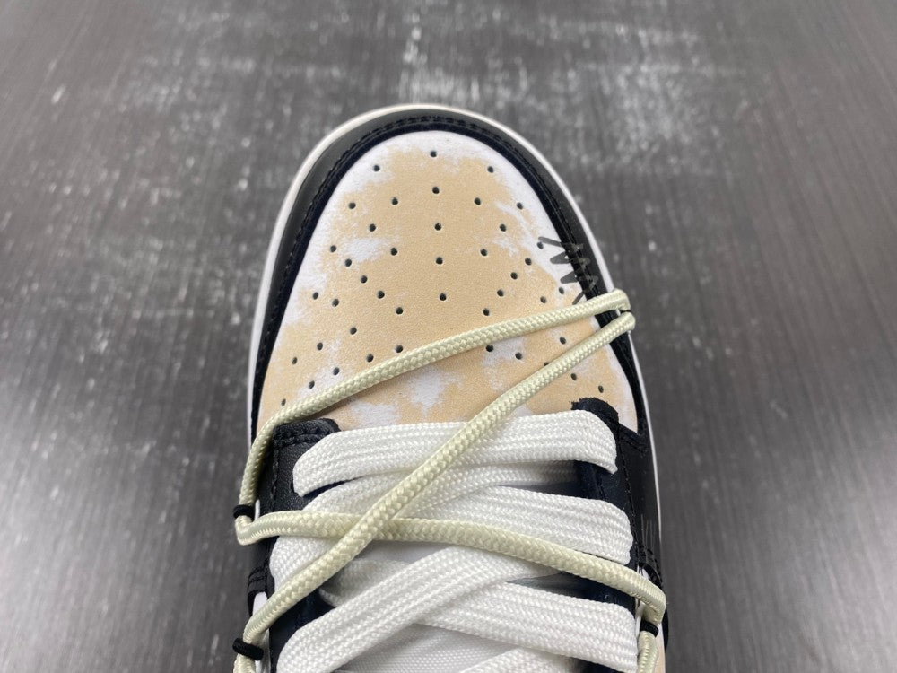 Low Top Sneakers, White Black Brown Colorway, Lace Up Design, Casual Gift for Sneaker Fans