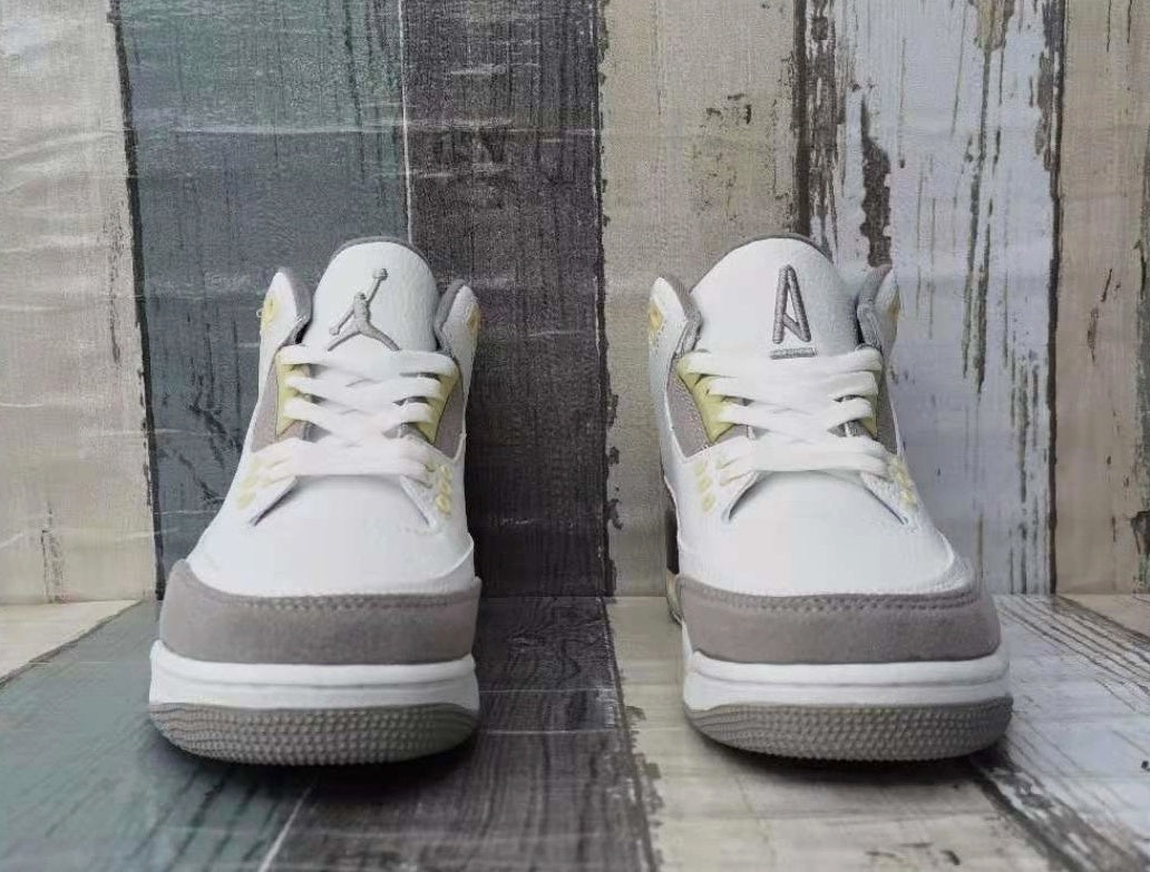 Low Top Sneakers, White Yellow Colorway, Lace Up Design, Casual Gift for Sneaker Fans