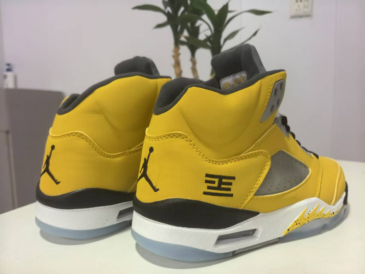 High Top Sneakers, Yellow Black Colorway, Lace Up Design, Casual Gift for Sneaker Fans