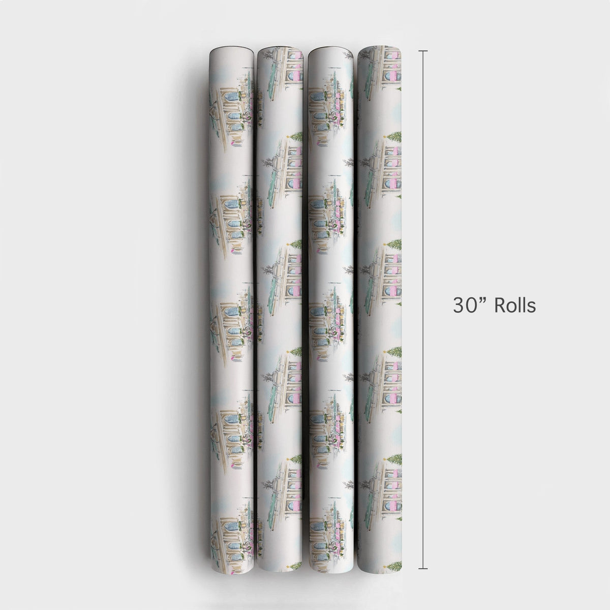 Watercolor New York Christmas Wrapping Paper, NYC Grand Central Gift Wrap, Snowy City Yellow Cab Gift Wrapping Paper, Holiday
