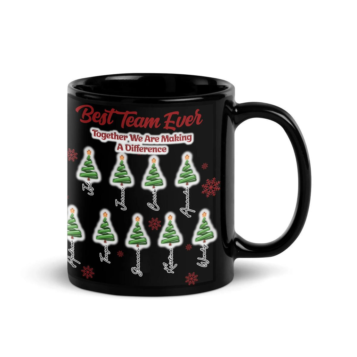 Custom Christmas Tree Office Mug, Best Team Ever Personalized Ceramic Mug, Coworker Holiday Coffee Cup, Appreciation Mug Pres
