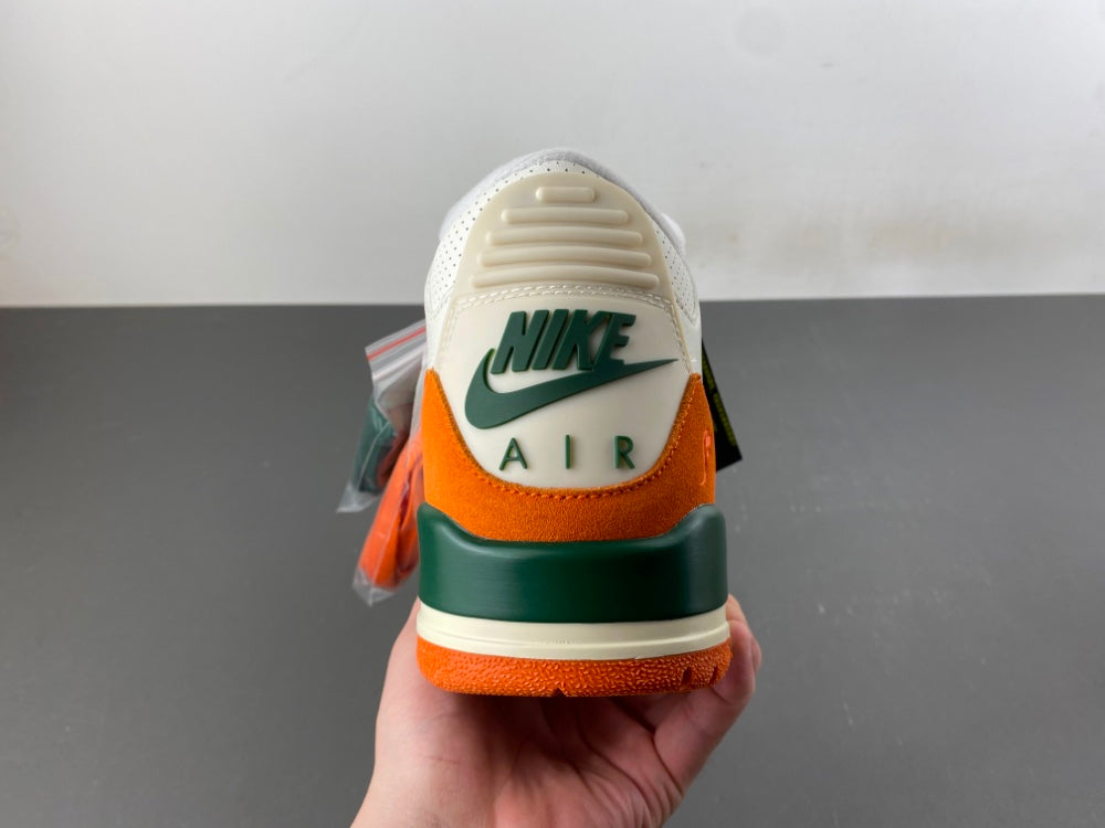 Low Top Sneakers, White Green Orange Colorway, Lace Up Design, Casual Gift for Sneaker Fans