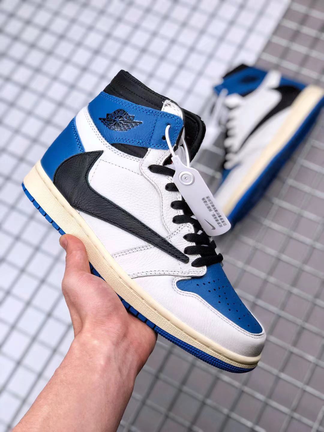 High Top Sneakers, Blue Colorway, Reverse Hook Design, Lace Up Design, Casual Gift for Sneaker Fans
