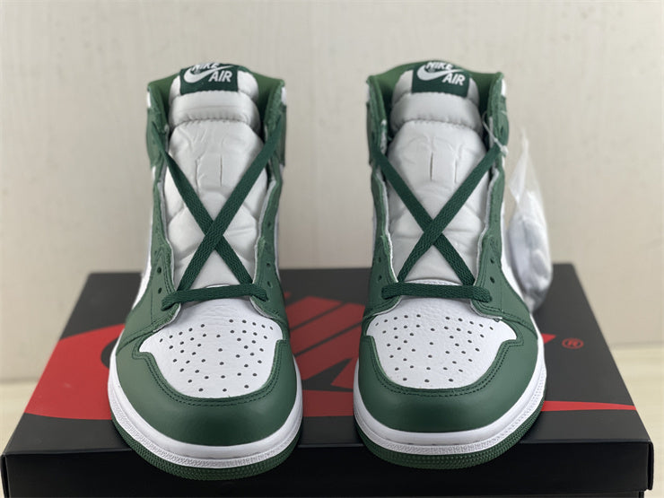 High Top Sneakers, White Green Colorway, Lace Up Design, Casual Gift for Sneaker Fans