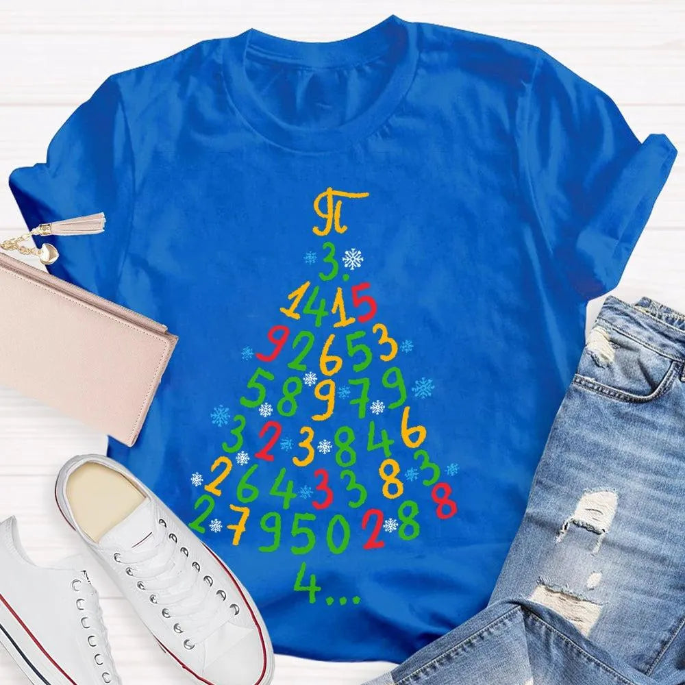 Festive Math Teacher T-Shirt, Christmas Tree Mathematics Shirt, Holiday Math Graphic Tee, Christmas School Shirt, Present for