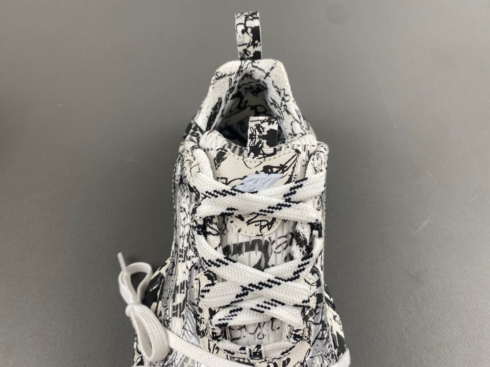 Distressed Shoes, White Black Colorway, Lace Up Design, Distressed Finish, Casual Gift for Shoe Lovers