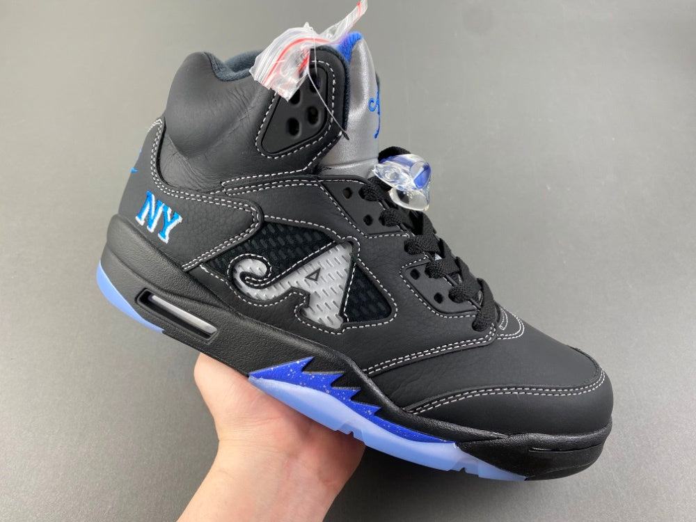 Low Top Sneakers, Blue Black Colorway, Leather Footwear, Lace Up Design, Casual Gift for Sneaker Fans
