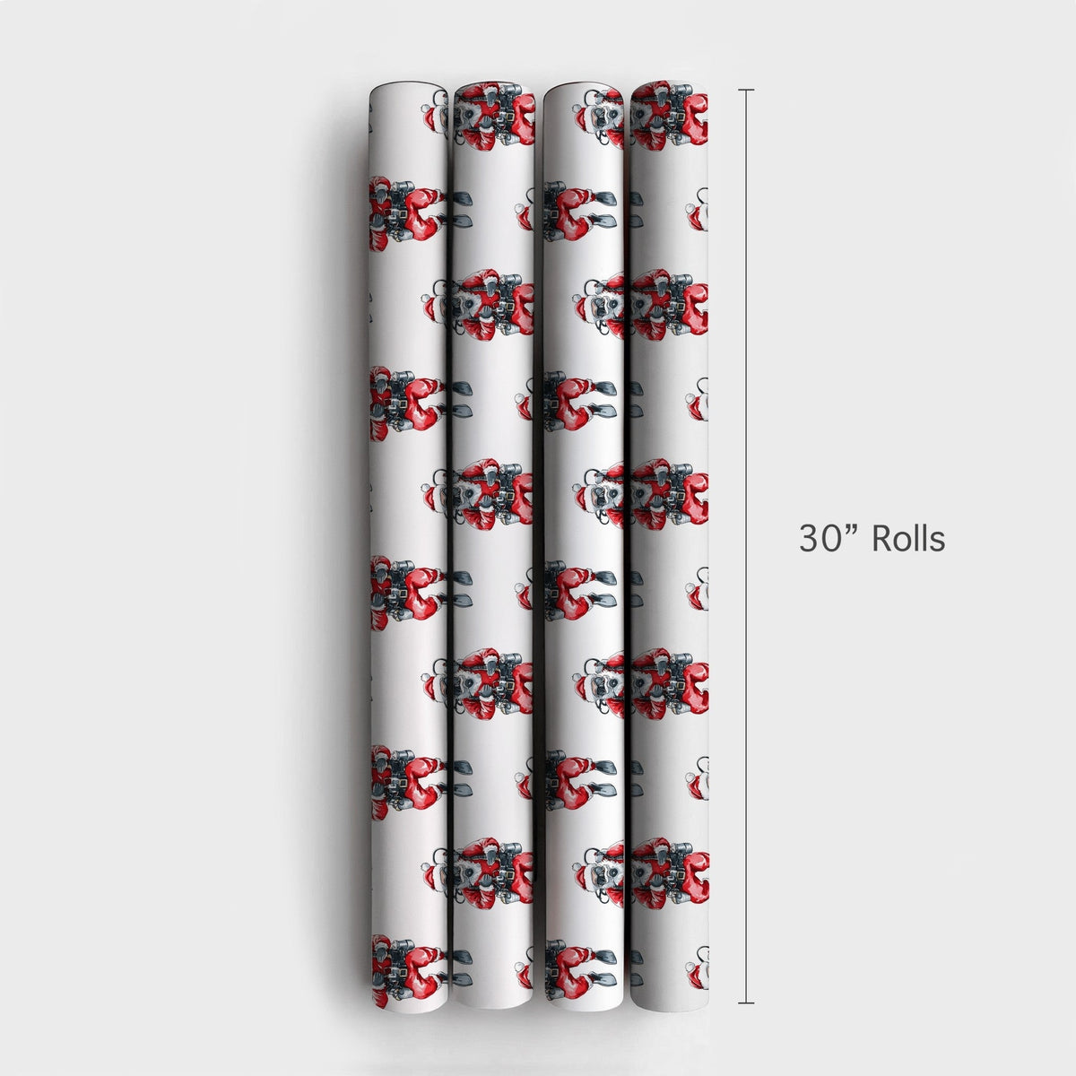 Humorous Scuba Santa Gift Wrap, Scuba Diving Santa Wrapping Paper, Ocean Christmas Wrapping Paper, Scuba Diver Holiday Gift W