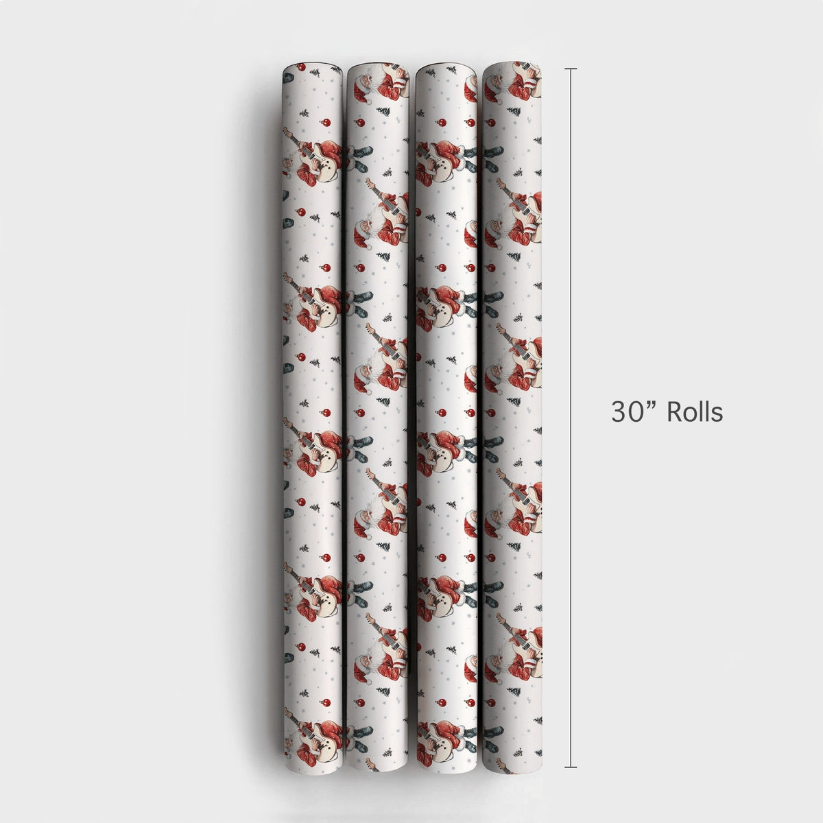 Rock Guitar Christmas Gift Wrap, Electric Guitar Santa Wrapping Paper, Musician Santa Wrapping Paper, Rocker Santa Holiday Gi