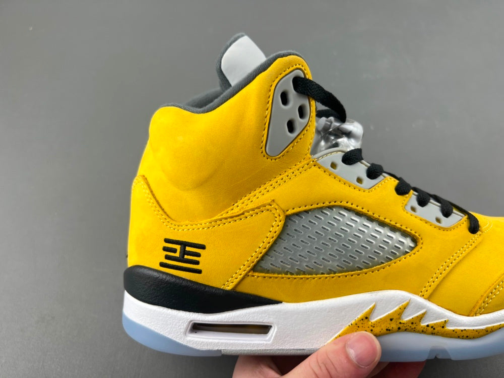 High Top Sneakers, Yellow White Colorway, Leather Footwear, Lace Up Design, Casual Gift for Sneaker Fans