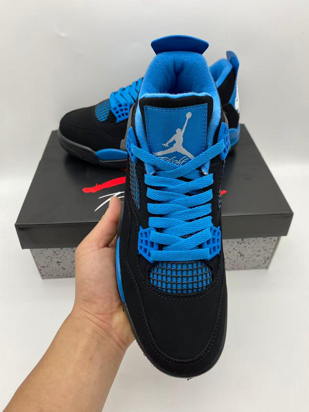 Mid Top Sneakers, Blue Colorway, Lace Up Design, Casual Gift for Sneaker Fans