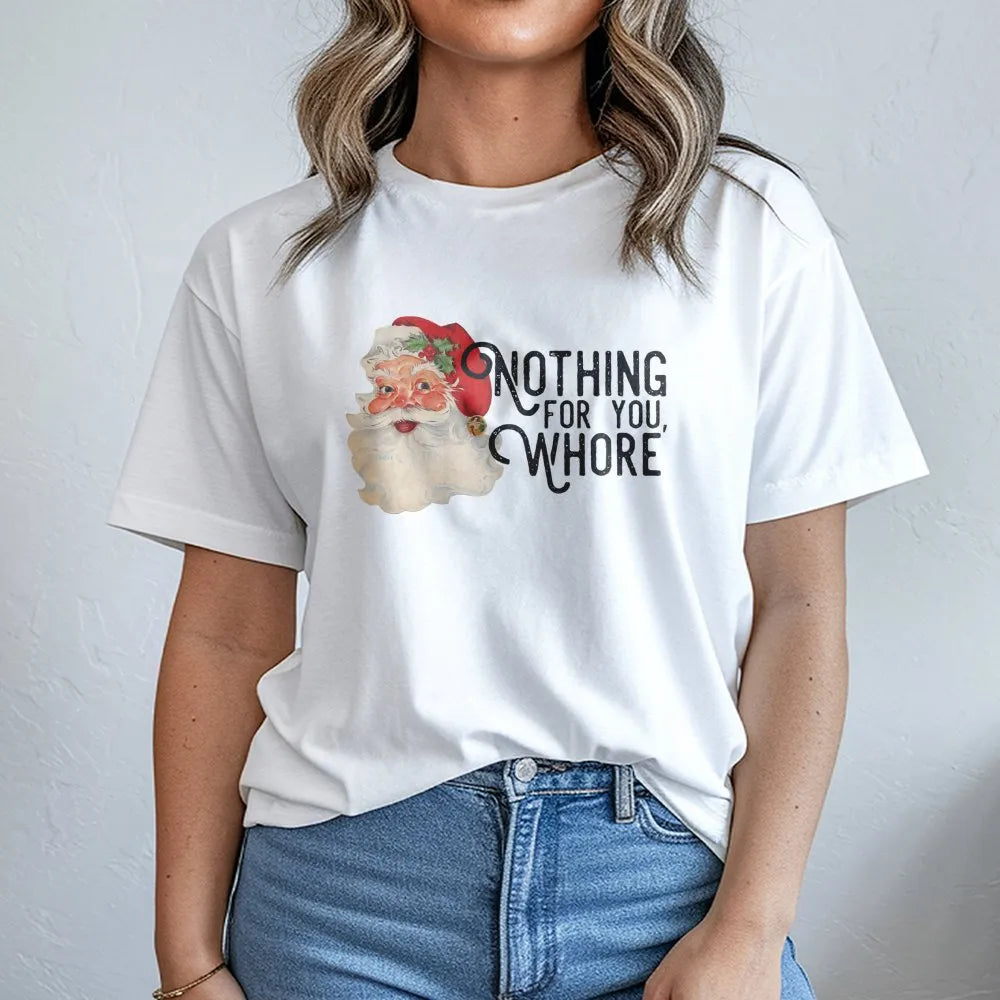 Vintage Rude Santa Graphic Tee, Humorous Sarcastic Santa Claus T-Shirt, Naughty Adult Humor Christmas Shirt, Ugly Xmas Party 