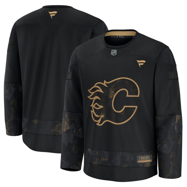 Calgary Flames Fanatics Black 2024 Military Appreciation Practice Jersey